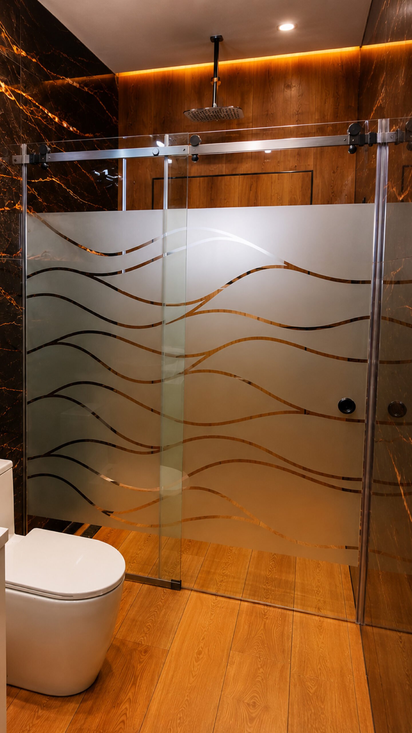 foto cancel baño cristal vidrio templado esmerilado diseño ondulaciones galeria 02